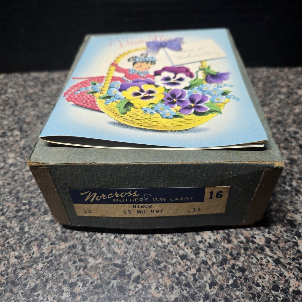 Vintage 1950s Norcross Mother's Day Niece Cards 15MD997 Lot 11 Box NOS
